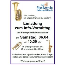 Info-Vormittag für alle potenziellen Neueinsteiger Info-Vormittag für alle potenziellen Neueinsteiger